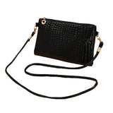 Cute Crocodile Patten Mini P U Leather Zipper Handbag for Women