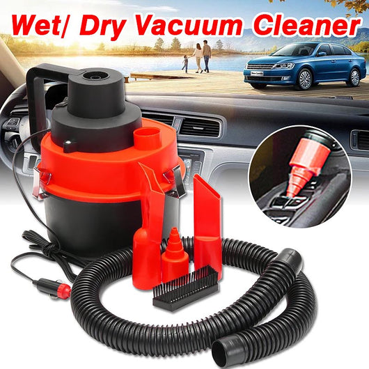 Red 75W  DC 12V Car Wet Dry Vacuum Cleaner Inflator Portable Turbo Hand Held for Car Home Office