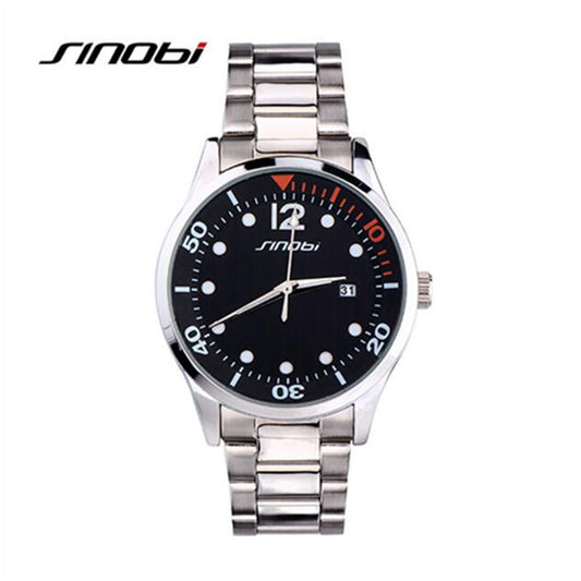 SINOBI luxury steel watch diving fashion automatic date men watch