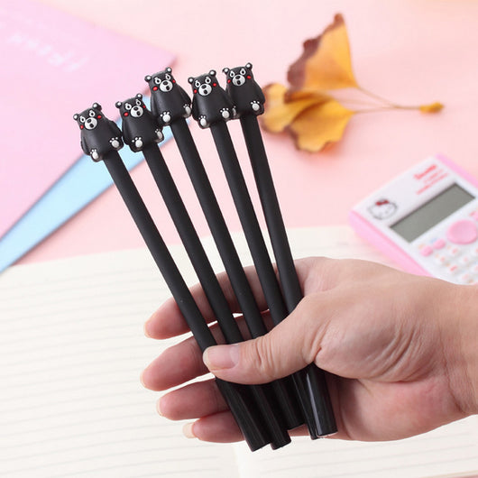 4 Pcs/lot Lovely Black bear gel pen cute pens canetas escolar stationery material school office supplies papelaria
