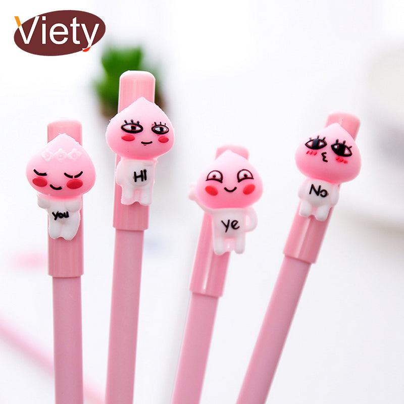 4 pcs/lot Cute pink peach gel pen cute pens material canetas escolar stationery papelaria school office supplies