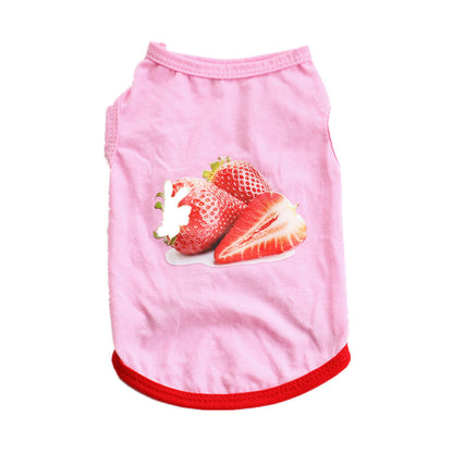 Pet Puppy Summer Strawberry Vest Small Dog Cat Pet Clothes Vest