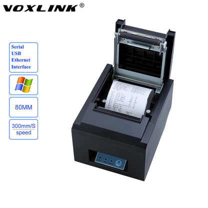 VOXLINK 80mm Auto Cutter Thermal Receipt Printer with Serial / USB / Ethernet Interface 300mm/s Thermal Printer_DHL