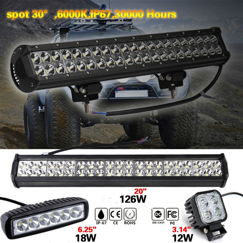 Willpower LED Light Bar 18W/126W/4D 126W LED Work Light Spot Flood Combo Led Bar Off Road Lights Driving Lights Led Fog Light For Jeep Boat  SUV UTV ATV Car 12V 24V 6500K