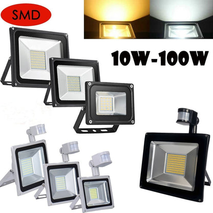 20W 30W 50W 80W SMD LED PIR Motion Detector Aluminium Flood Light Garden Landscape Lamp