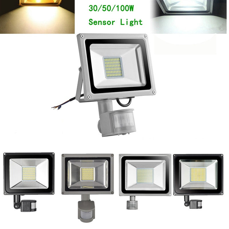 30/50/100 W LED PIR Motion Sensor Floodlight Outdoor Garden SMD Cool White/Warm Light  Lamp AC 220-240V