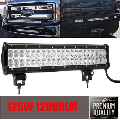 20inch 126W LED Spot Flood 4WD Work Light Bar Wiring Offroad UTE Lamp SUV Long Light Bar