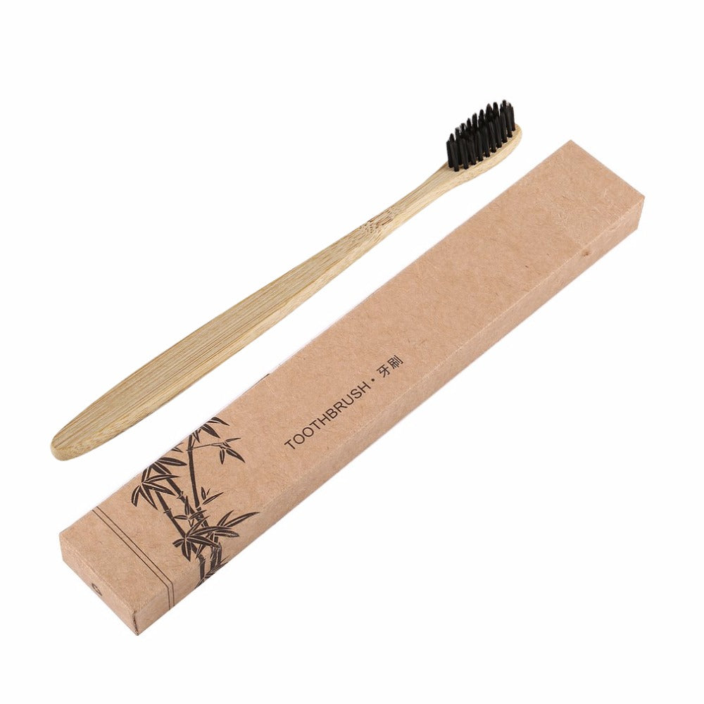 2pcs/lot Handmade Comfortable Natural Environmental Long Lasting Toothbrush Bamboo Handle Toothbrush Charcoal Bristles Oral Care