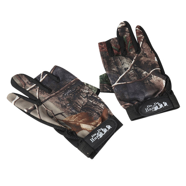 Camouflage 135 Gloves 3 Finger Gloves Antiskid Breathable Waterproof Sun Protection Fingerless Gloves for Outdoor Sport