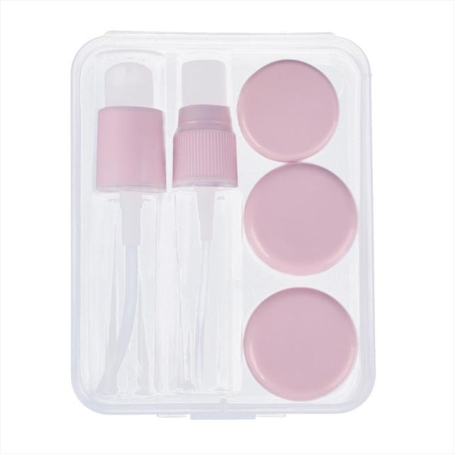 6pcs/Set Refillable Travel Bottles Set Package Cosmetics Bottles Plastic Pressing Spray Bottle Makeup Tools Kit Pink Blue