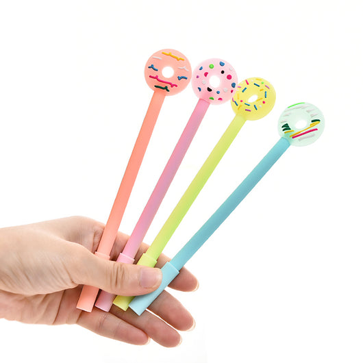 4Pcs/Lot Sweet Candy Color Doughnut Gel Ink Pen Promotional Gift Stationery School Office Supply Escolar Papelaria