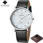 Top Brand Luxury WWOOR Men Waterproof Sports Watches Men's Quartz Ultra Thin Clock Male Genuine Leather Strap Casual Wrist Watch