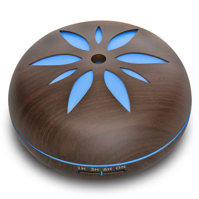 550ml  Ultrasonic Humidifier Essential Oil Diffuser Wood Grain Mist Humidifier LED Night Light for Office Home Bedroom