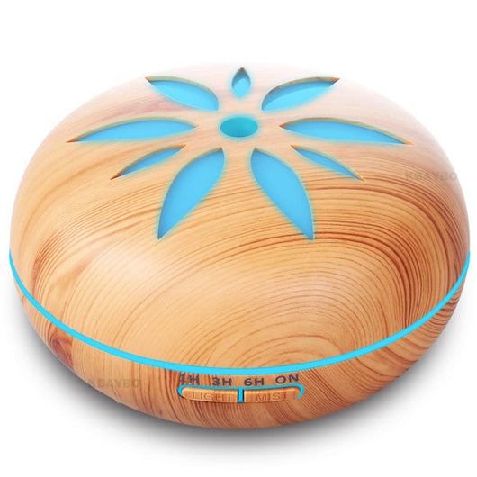 550ml  Ultrasonic Humidifier Essential Oil Diffuser Wood Grain Mist Humidifier LED Night Light for Office Home Bedroom
