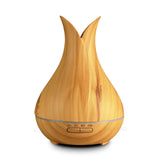KBAYBO 400ml Air Humidifier Essential Oil Diffuser wood grain Aromatherapy diffusers Aroma Mist Maker 24v led light for Home