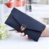 Solid color long wallet ladies clutch bag fashion lock litchi pattern wallet