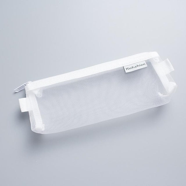 Simple Transparent Mesh Pencil Case Office Student Pencil Cases Nylon Kalem Kutusu School Supplies Pen Box Astuccio Scuola