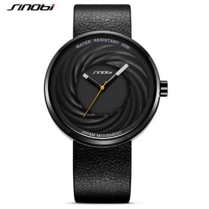 SINOBI brand fashion whirlwind men ladies watch leather unique watch