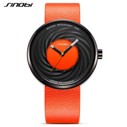 SINOBI brand fashion whirlwind men ladies watch leather unique watch