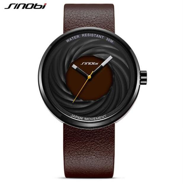 SINOBI brand fashion whirlwind men ladies watch leather unique watch