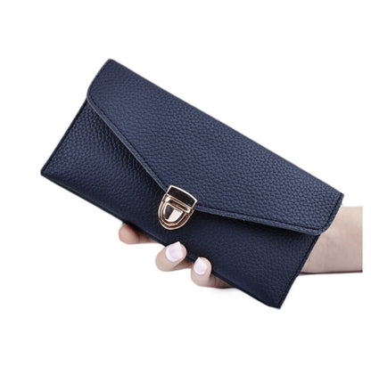 Women 's Long Section of Solid Color Fashion Wallet Female Hand Bags