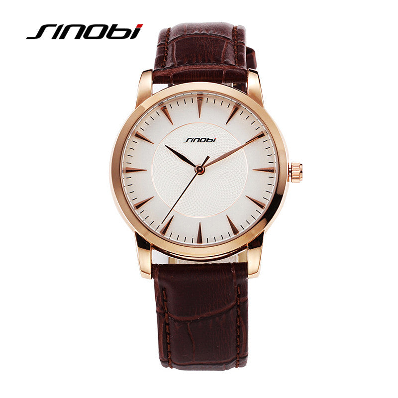 SINOBI Mens Watche Brand Luxury Men's Watch Fashion Leather Watch