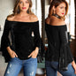 Women Off The Shoulder Blouse Long Sleeve Ladies T Shirt Loose Casual Tops