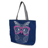 Fashion Lady Owl Shopping Handbag Shoulder Canvas Bag Tote Purse