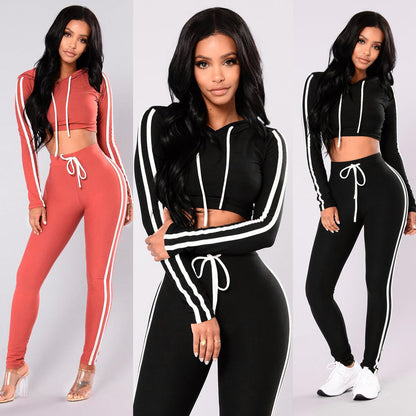 Women Ladies Pullover Hoodies Sweatshirt Tops+Pants Sport Wear Casual Sets