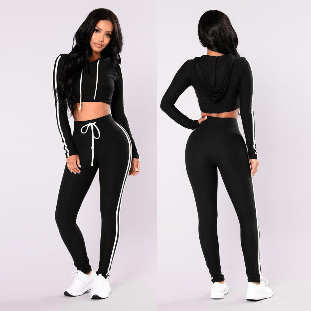 Women Ladies Pullover Hoodies Sweatshirt Tops+Pants Sport Wear Casual Sets