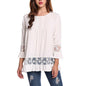 Women 3/4 Sleeve Speaker Sleeve Tops Lace Tops Blouse T-Shirt