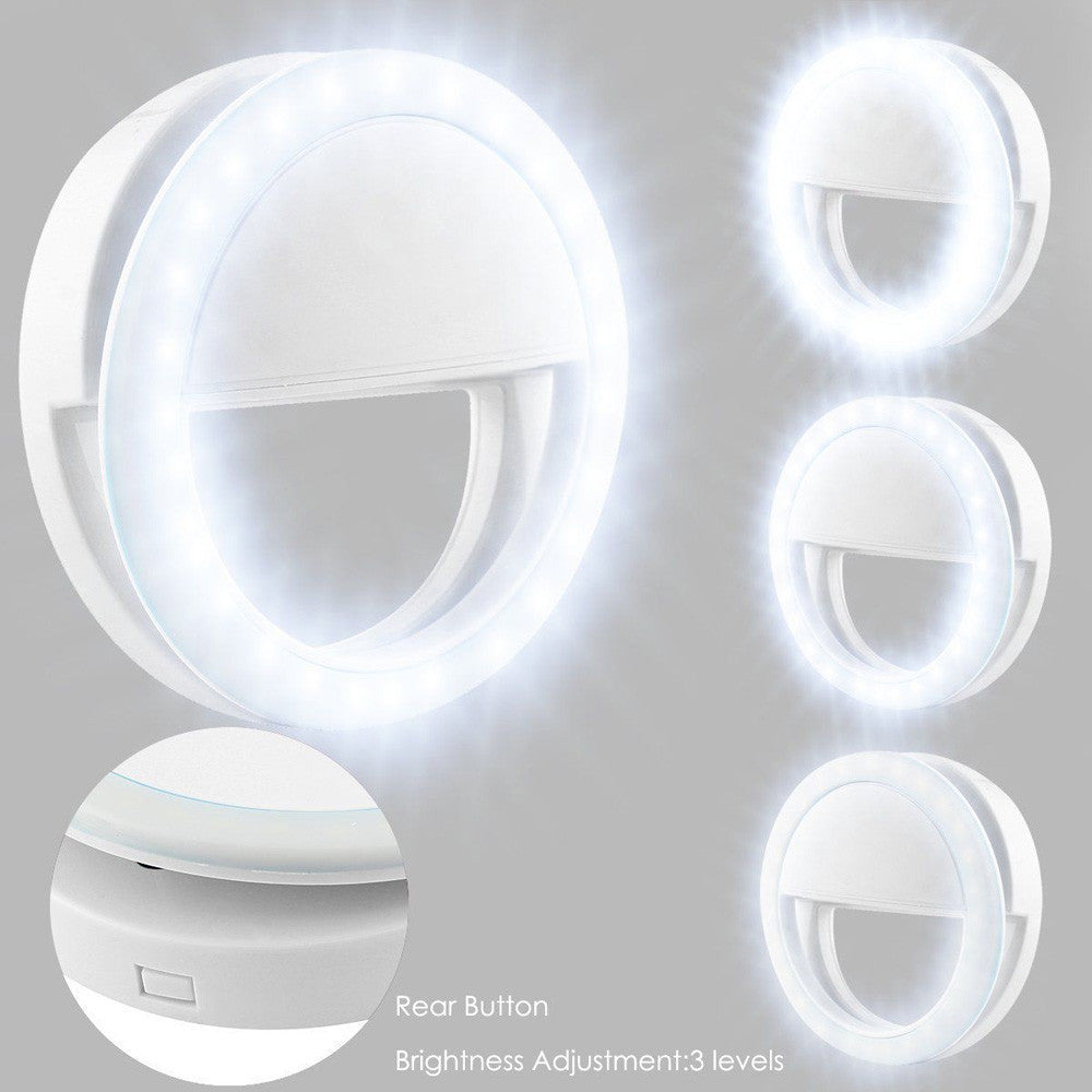 Selfie LED Light Ring Flash Fill Clip Camera For IPhone & Tablet For Samsung