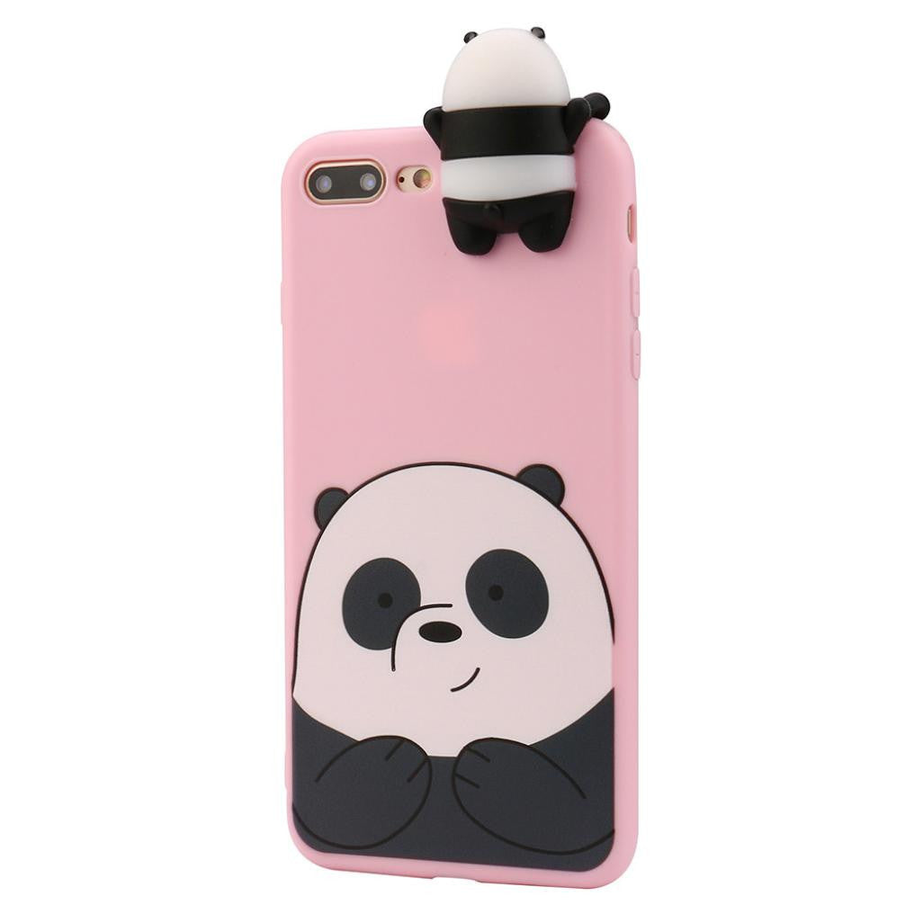 3D Cartoon Animals Cute Bare Bears Soft Silicone Case Skin For IPhone 8 Plus 5.5