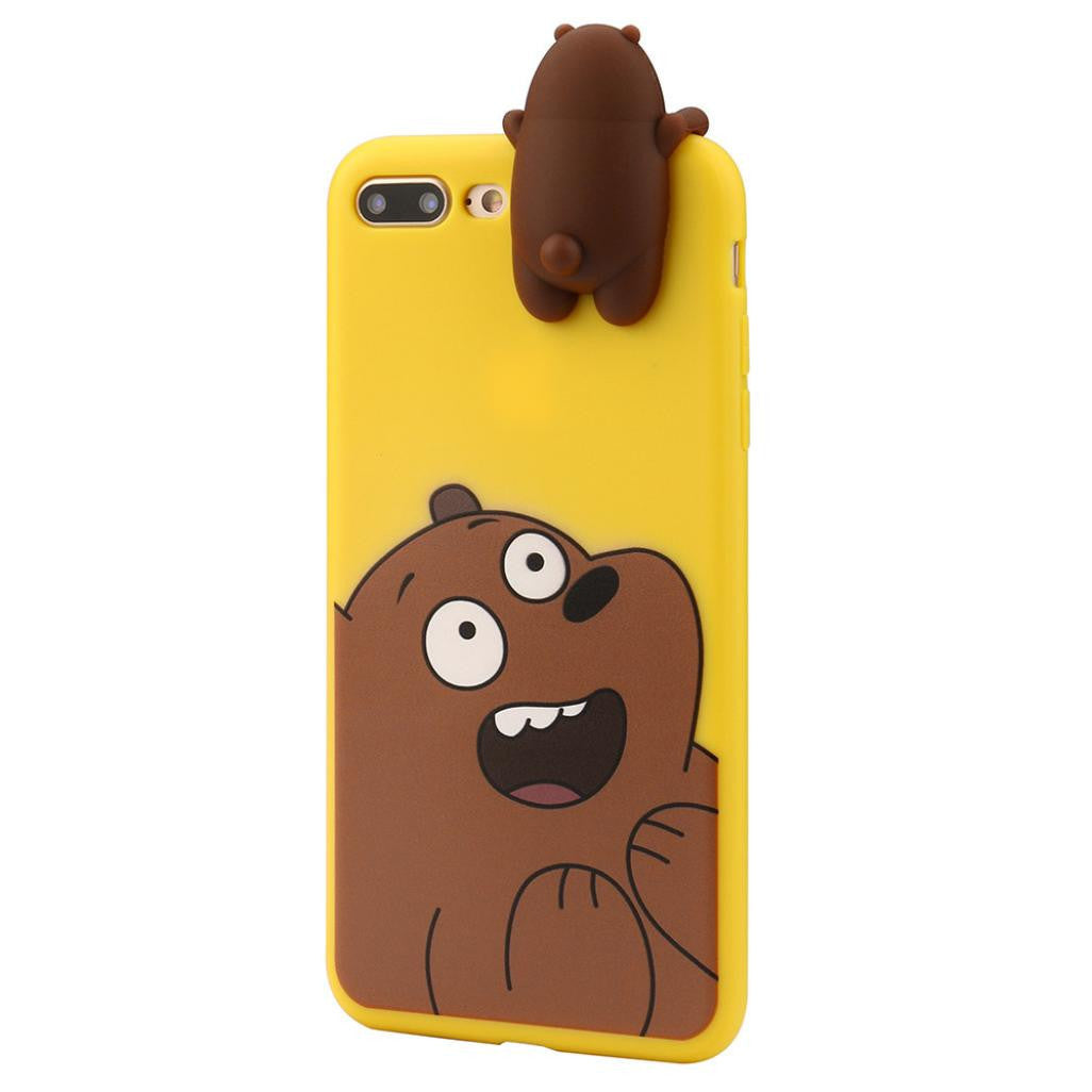 3D Cartoon Animals Cute Bare Bears Soft Silicone Case Skin For IPhone 8 Plus 5.5