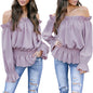 Sexy Womens Tops Off The Shoulder Ruffle Long Sleeve Sweatshirt Blouse Shirt