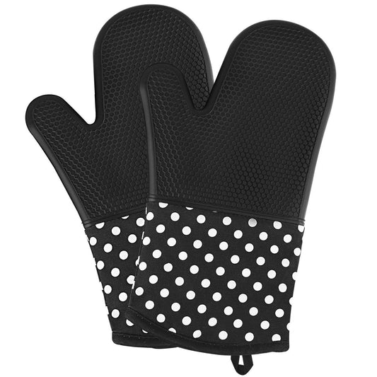 Silicone Oven Mitts - Heat Resistant to 572 °F Kitchen Oven Gloves, 1 Pair