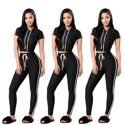 Women Ladies Pullover Hoodies Sweatshirt Tops+Pants Sport Wear Casual Sets