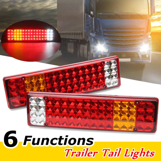 2pcs LED Rear Tail Lights Lamps 6 Functions For Scania -Mercedes Man Daf Ranault -Volvo Iveco 24V