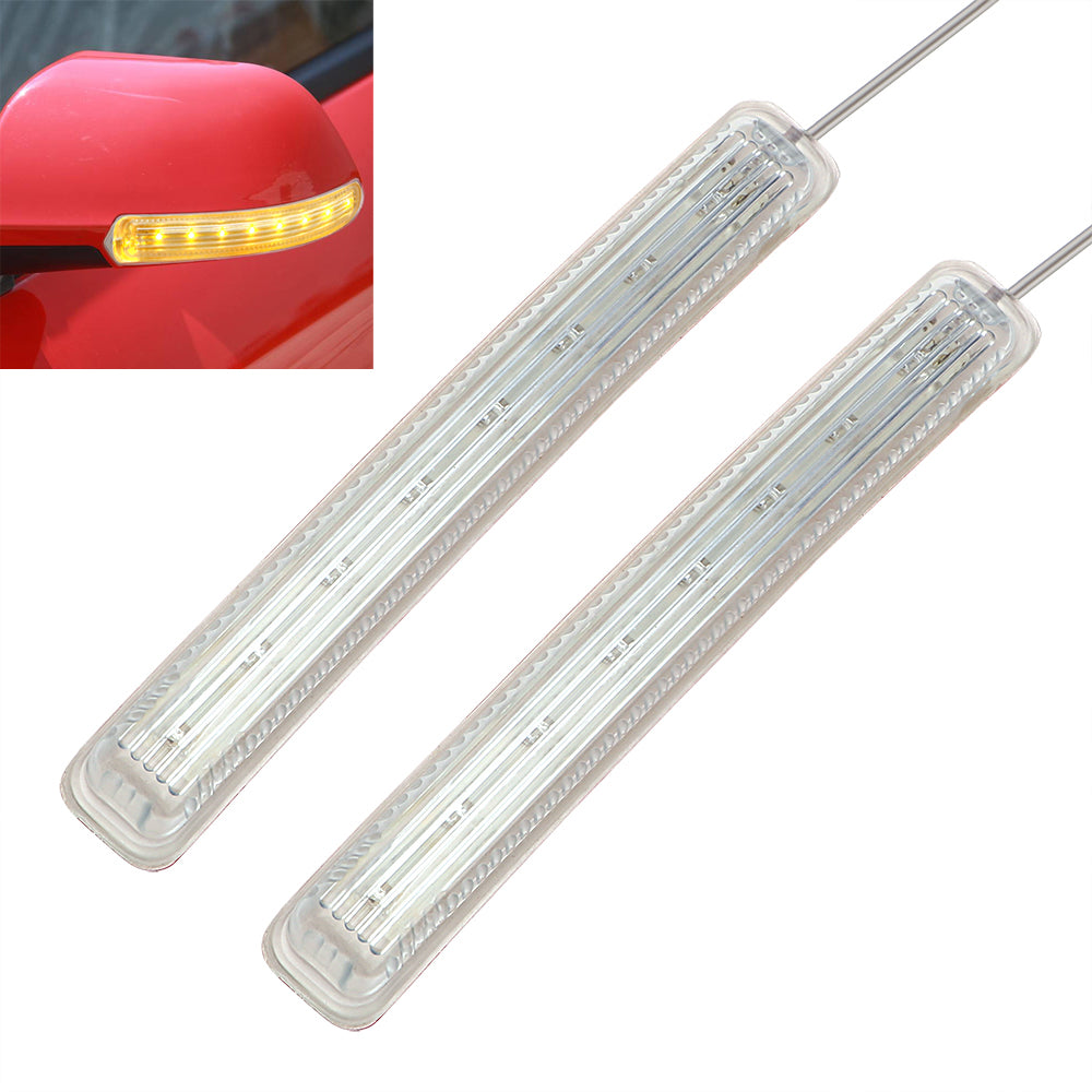 2PCS Universal Auto Rearview Mirror Indicator Lamp LED Car Light Source Amber Yellow Soft 8 SMD DC 12V FPC Turn Signal Light