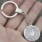 2 Colors WYSIWYG 32*28mm Round Shaped Double Sided Bible Amen KeyChain, New Fashion Handmade Metal Keychain Party Gift