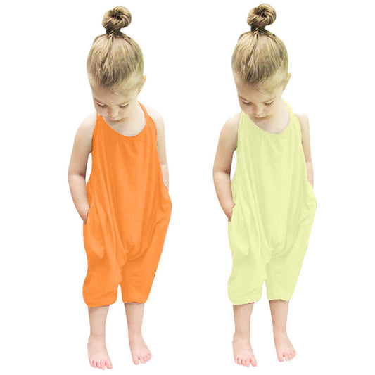 Toddler Kid Baby Girls Straps Rompers Jumpsuits Piece Pants Clothing