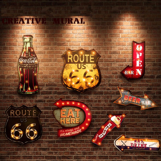 20 Styles Vintage LED Light Neon Signs Decorative Painting For Pub Bar Restaurant Cafe Advertising Signage Hanging Metal Signs