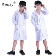 Doctor Cosplay Costume for Boys Girls Long Sleeves Doctor Unisex Halleween Costume for Kids Play Clothing Lab Coat
