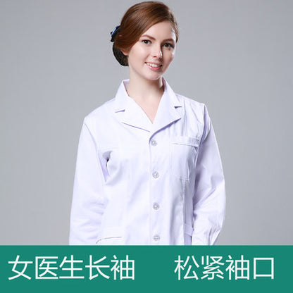 White Coat Long Sleeve Doctor Dress Female Doctor Dress White Coat Short Sleeve Men Slim Nurse Suit Clothes Uniform