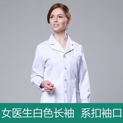 White Coat Long Sleeve Doctor Dress Female Doctor Dress White Coat Short Sleeve Men Slim Nurse Suit Clothes Uniform