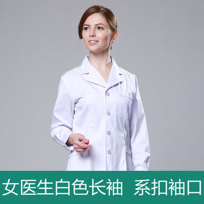 White Coat Long Sleeve Doctor Dress Female Doctor Dress White Coat Short Sleeve Men Slim Nurse Suit Clothes Uniform