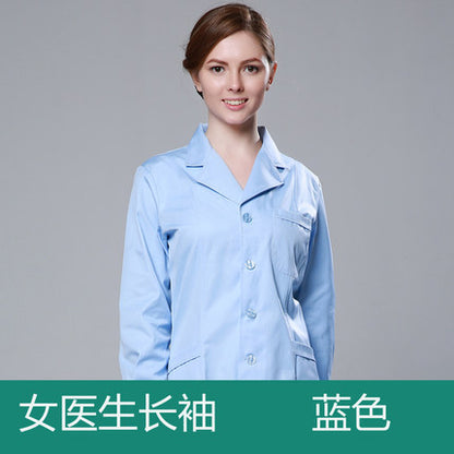 White Coat Long Sleeve Doctor Dress Female Doctor Dress White Coat Short Sleeve Men Slim Nurse Suit Clothes Uniform