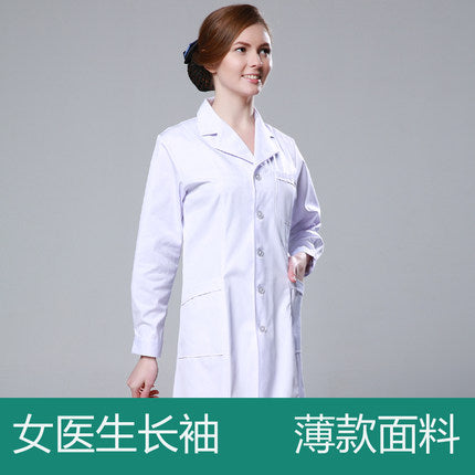 White Coat Long Sleeve Doctor Dress Female Doctor Dress White Coat Short Sleeve Men Slim Nurse Suit Clothes Uniform