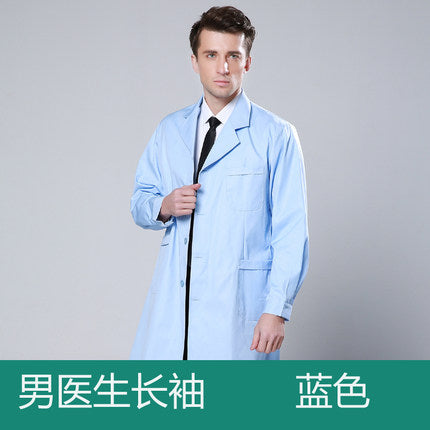 White Coat Long Sleeve Doctor Dress Female Doctor Dress White Coat Short Sleeve Men Slim Nurse Suit Clothes Uniform