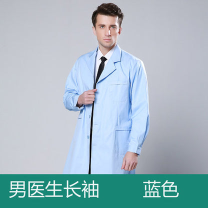 White Coat Long Sleeve Doctor Dress Female Doctor Dress White Coat Short Sleeve Men Slim Nurse Suit Clothes Uniform